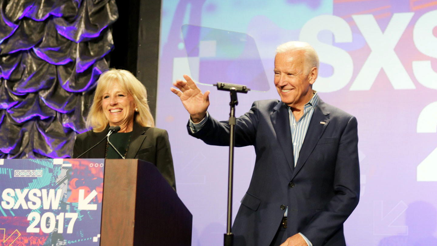 Dr. Jill Biden and US Vice President Joe Biden - SXSW 2017. Photo by Mindy Best/Getty Images for SXSW