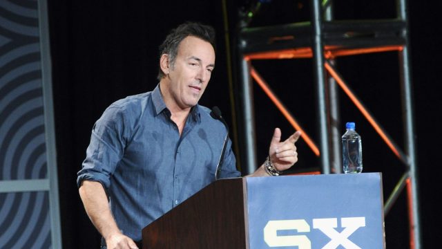 SXSW Keynote Bruce Springsteen speaks onstage - SXSW 2012. Photo by Kevin Mazur